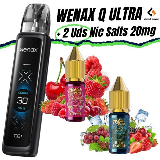 Pod Wenax Q Ultra (Black Carbon) + 2 uds Nic Salts 10ml 20mg