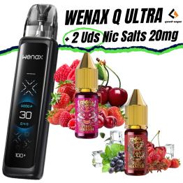 Pod Wenax Q Ultra (Black Carbon) + 2 uds Nic Salts 10ml 20mg