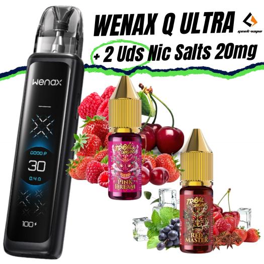Pod Wenax Q Ultra (Black Carbon) + 2 uds Nic Salts 10ml 20mg