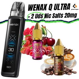Pod Wenax Q Ultra (Black Carbon) + 2 uds Nic Salts 10ml 20mg