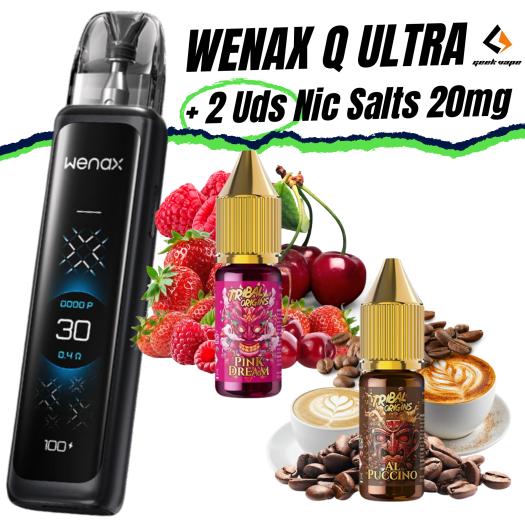 Pod Wenax Q Ultra (Black Carbon) + 2 uds Nic Salts 10ml 20mg