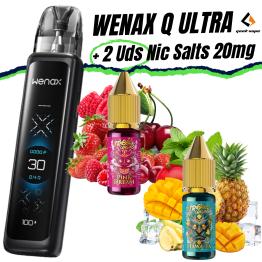 Pod Wenax Q Ultra (Black Carbon) + 2 uds NicSalts 10ml 20mg