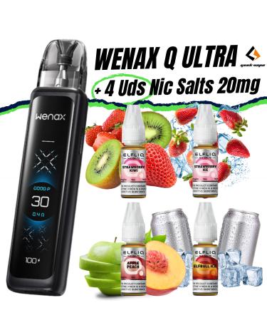 Pod Wenax Q Ultra (Black Carbon) + 4 uds Nic Salts 10ml 20mg