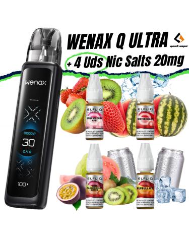 Pod Wenax Q Ultra (Black Carbon) + 4 uds Nic Salts 10ml 20mg