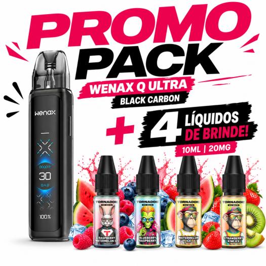 Pod Wenax Q Ultra (Carbon Black) + 4 uds Nic Salts 10ml 20mg