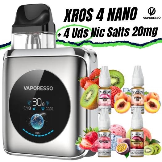 Pod XROS 4 NANO Vaporesso + 4 uds Nic Salts 10ml 20mg