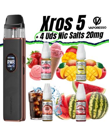Pod XROS 5 (Black Leather) + 4 uds Nic Salts 10ml 20mg