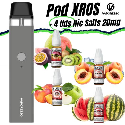 Pod XROS (GRAY) Vaporesso + 4 uds Nic Salts 10ml 20mg