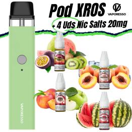 Pod XROS (GREEN) Vaporesso + 4 uds Nic Salts 10ml 20mg