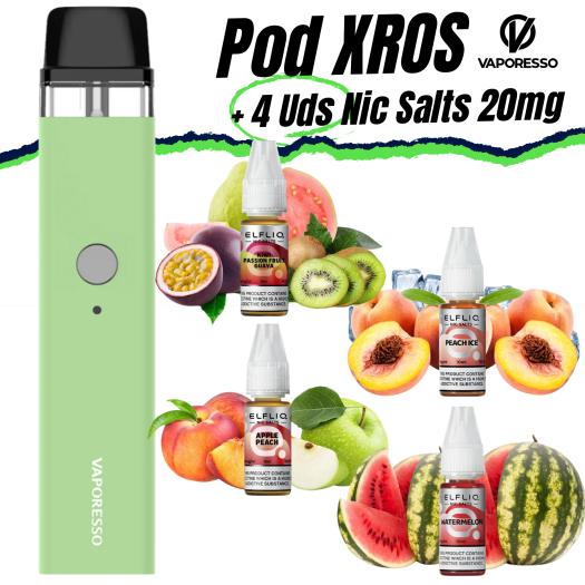 Pod XROS (GREEN) Vaporesso + 4 uds Nic Salts 10ml 20mg