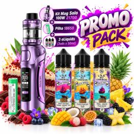 Promo Pack SMOK Mag Solo 100W | Pilha 18650 + 3 Líquidos