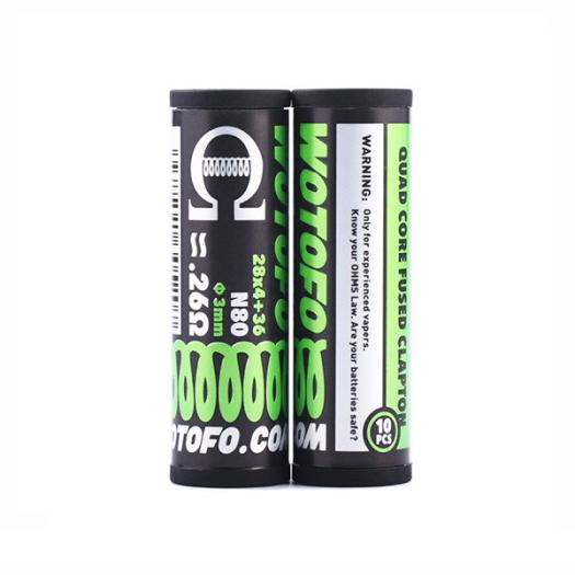 Quad Core Fused Clapton Coils 0,26 ohms 10 Uds - Wotofo