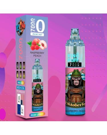 Raspberry PEACH 7000 puffs - KING PUFF v2 - SEM NICOTINA