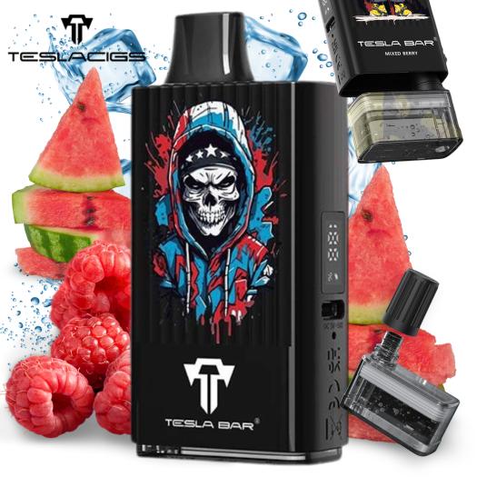 Raspberry Watermelon Ice MT 10000 Puff Tesla Bar by Teslacigs