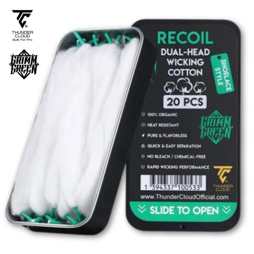 Recoil Dual Head Cotton Laces (20 uds) Thunder Cloud x Grimm Green