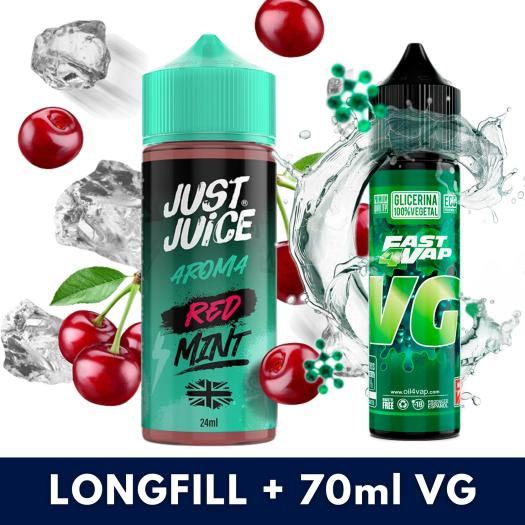 Red Mint Range 24ml/120 (Longfill) - Just Juice + 70ml VG Fast