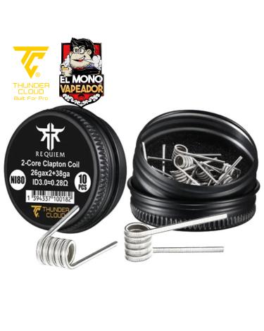Requiem Fused Clapton Coils Ni80 0.28Ω (10uds) Thunder Cloud x El Mono Vapeador