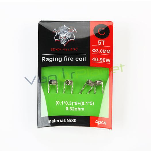 Resistências Vapeo Demon Killer Raging Fire Coil Ni80 (Pack 4uds) Tipo: C