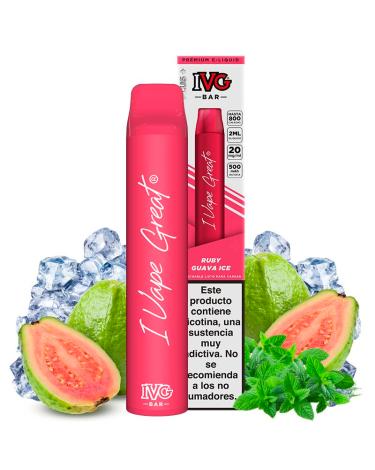 Ruby guava Ice 600puffs - IVG Bar Plus 20mg - POD Descartável