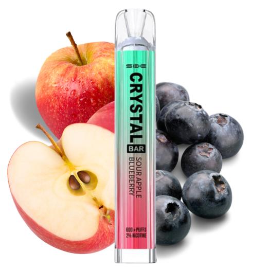 Ske Descartável Crystal Bar SOUR APPLE BLUEBERRY 20mg