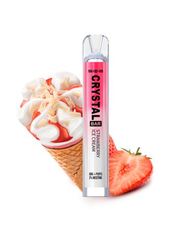 Ske Descartável Crystal Bar Strawberry ice Cream 20mg