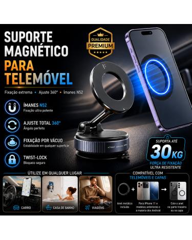 Suporte Magnético Dobrável para Telemóvel 360° | Ajustável