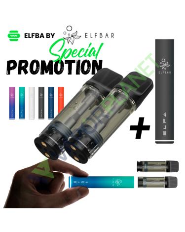 Promoção Especial - ELFBA By ElfBar - 2 Cartuchos Pré-cheios + Bateria