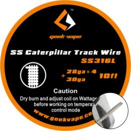 SS Caterpillar Track Wire SS316L 28GA*4+30GA 10Ft (3mt) GEEKVAPE Wire