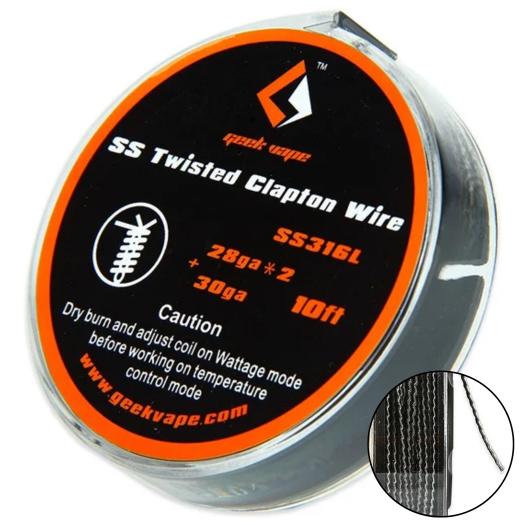 SS Twisted Clapton SS316 Wire 28GA*2 + 30GA 10Ft (3mt) GEEKVAPE