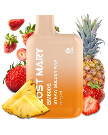 STRAW GOLDEN PINEAPPLE Elf Bar Lost Mary BM600S 20mg Descartável