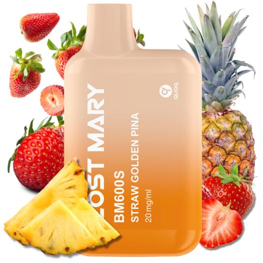 STRAW GOLDEN PINEAPPLE Elf Bar Lost Mary BM600S 20mg Descartável