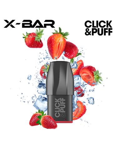 STRAWBERRY ICE Cartucho Click & Puff X-Bar 2ml 20mg 600 Puff (1 unidade)