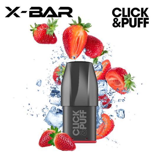STRAWBERRY ICE Cartucho Click & Puff X-Bar 2ml 20mg 600 Puff (1 unidade)