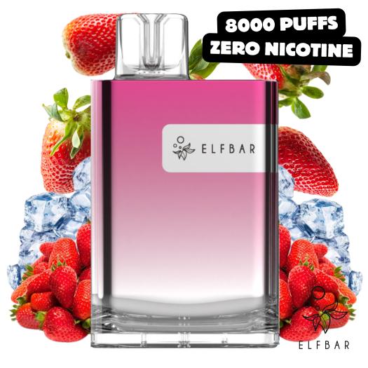 Strawberry Ice CR8000 ElfBar Sem Nicotina | 8000 Puffs |