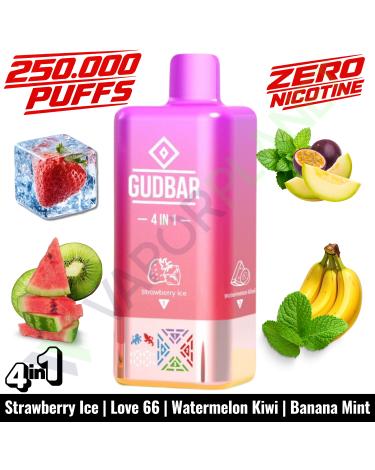 STRAWBERRY ICE Descartável 4in1 | 250.000 Puff | GUDBAR V2 (SEM NICOTINA)