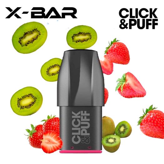 STRAWBERRY KIWI Cartucho Click & Puff X-Bar 2ml 20mg 600 Puff (1 unidade)