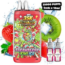 Strawberry Kiwi Ice Crazy Puff 35K 2x10ml 20mg Tornadoliq