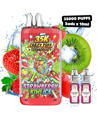 Strawberry Kiwi Ice Crazy Puff 35K 2x10ml 20mg Tornadoliq