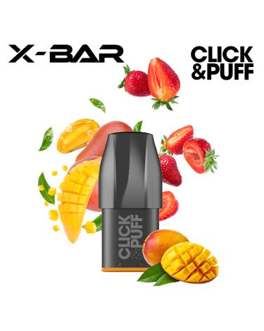 STRAWBERRY MANGO Cartucho Click & Puff X-Bar 2ml 20mg 600 Puff (1 unidade)