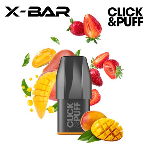 STRAWBERRY MANGO Cartucho Click & Puff X-Bar 2ml 20mg 600 Puff (1 unidade)