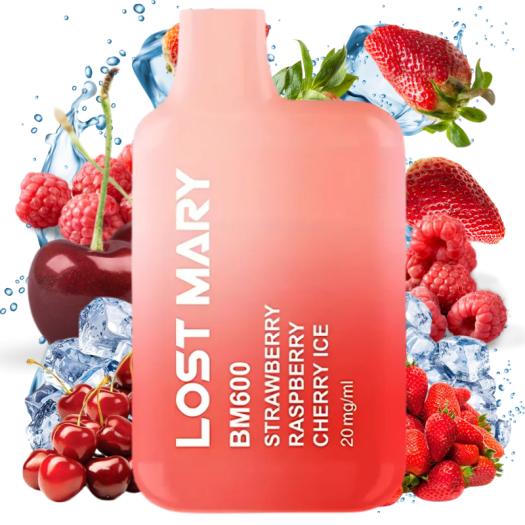 Strawberry Raspberry Cherry Ice Lost Mary BM600 20mg Salt - Descartável