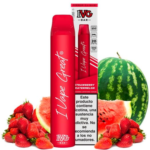 Strawberry Watermelon 600puffs - IVG Bar Plus 20mg - POD Descartável