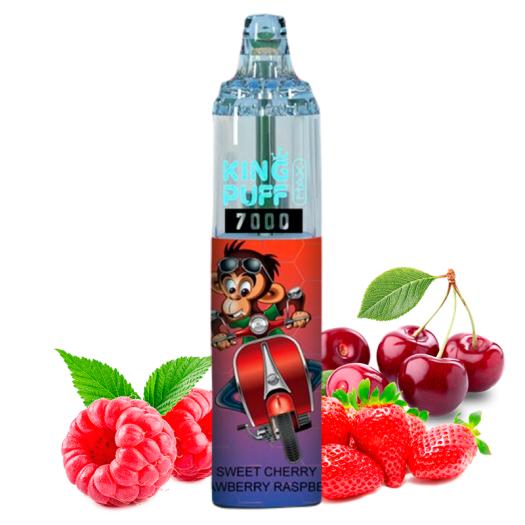 Sweet Cherry Strawberry Raspberry 7000 puffs - KING PUFF v2 - SEM NICOTINA
