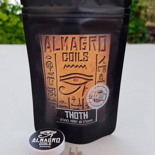 THOTH - Single coil 0.36Ω Ni80 ⵁ2.5mm 4.5 vueltas ALMAGRO Coils