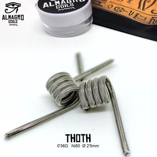 THOTH - Single coil 0.36Ω Ni80 ⵁ2.5mm 4.5 vueltas ALMAGRO Coils