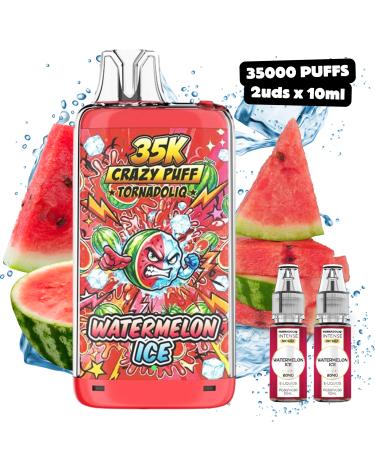 Watermelon Ice Crazy Puff 35K 2x10ml 20mg Tornadoliq