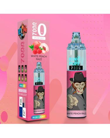 White Peach Razz 7000 puffs - KING PUFF v2 - SEM NICOTINA