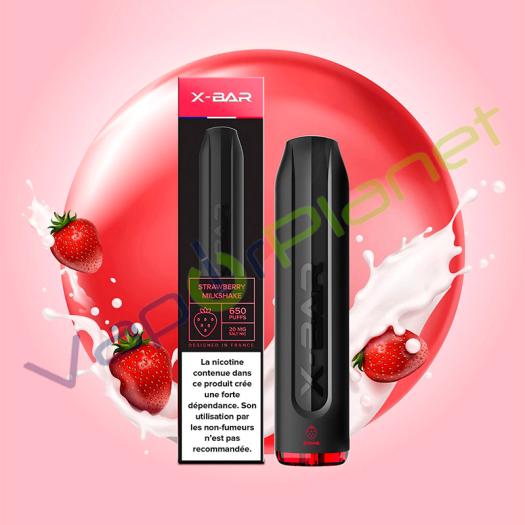 X-Bar 2ml STRAWBERRY MILKSHAKE - 10mg - POD DESCARTÁVEL 650 Puff