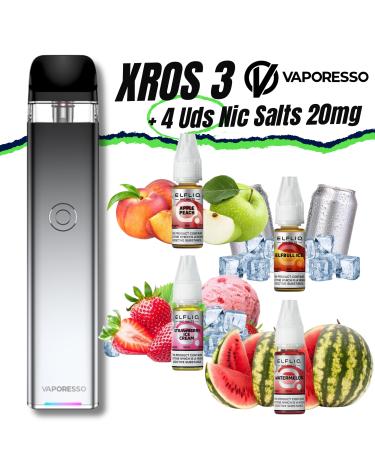 XROS 3 (ICY SILVER) Vaporesso + 4 uds Nic Salts 10ml 20mg