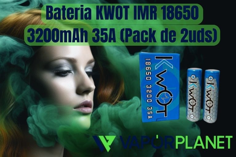 → Bateria KWOT IMR 18650 3200mAh 35A (Pack com 2 unidades)